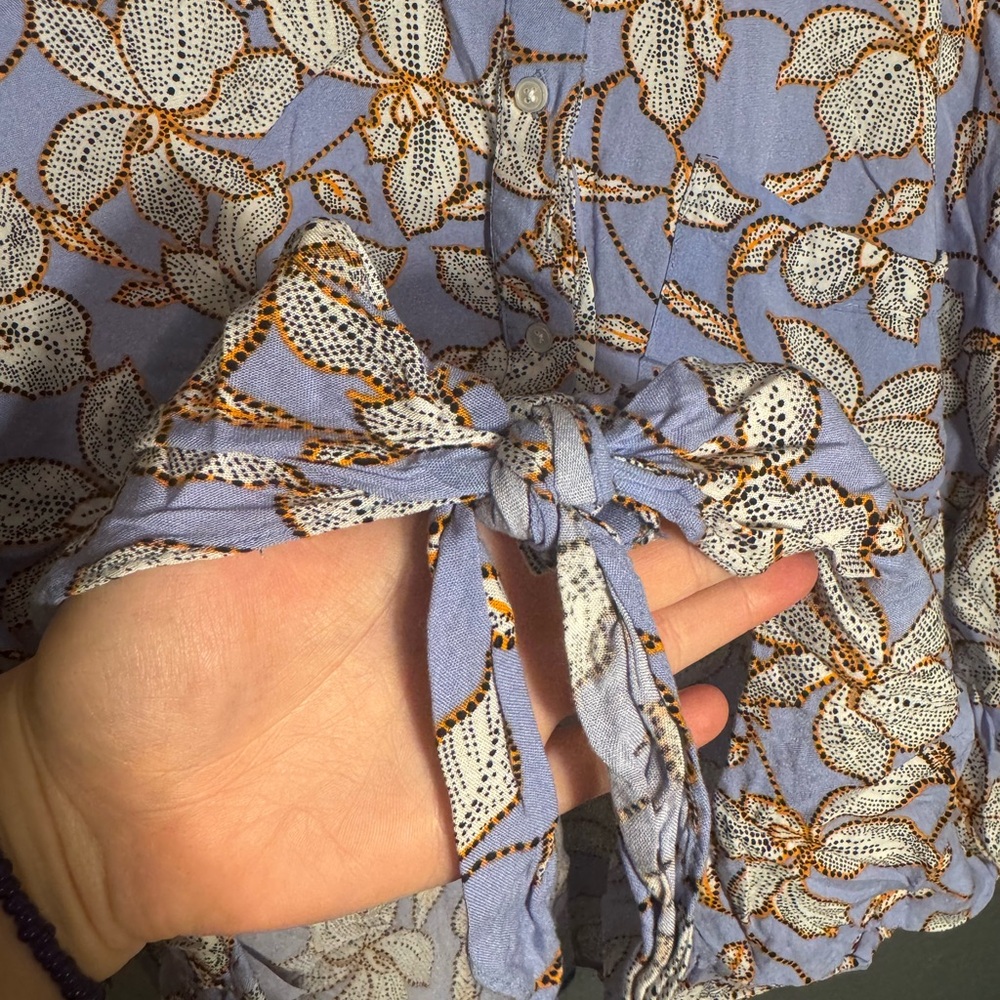 Jessica Simpson Blue Floral Top Ruffled Vacation Size 3X Plus - Picture 3 of 6